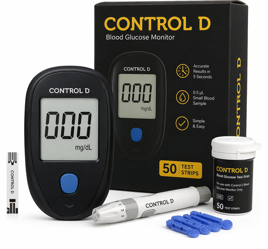 Control D Glucometer with 50 Strips
